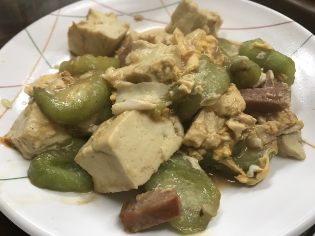 ヒシと豆腐の炒め物 レシピ